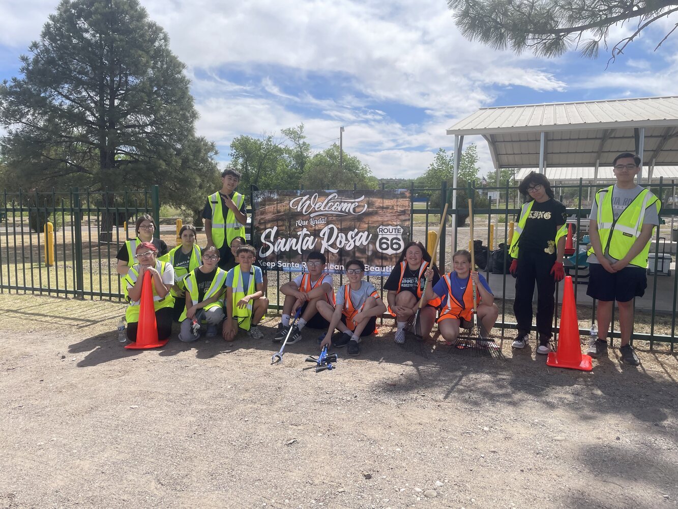 Part of the Earth Day student cleanup crew